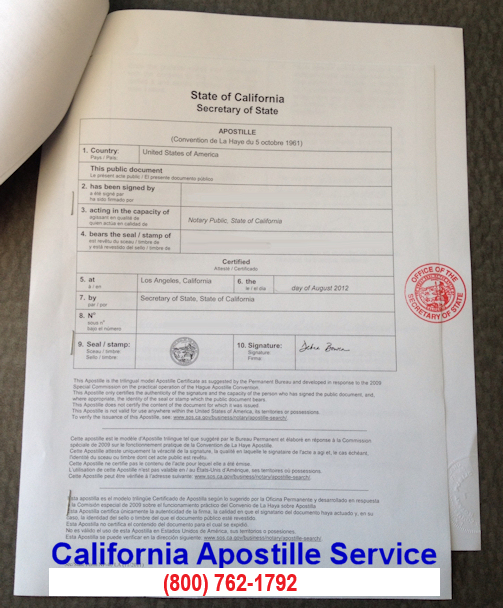 california apostille